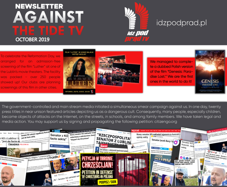 AGAINST THE TIDE TV NEWSLETTER – OCTOBER 2019