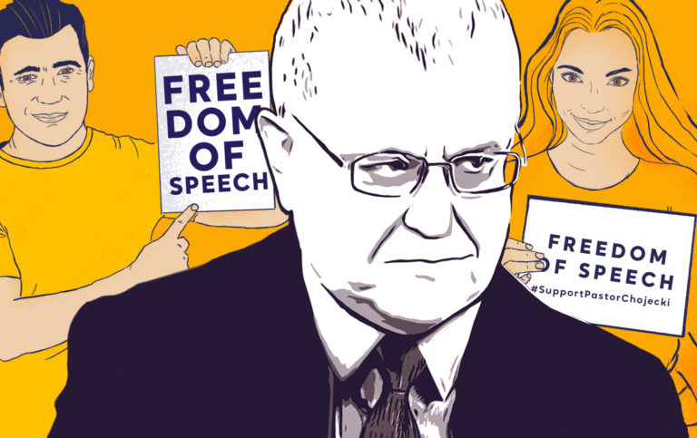 Pastor Chojecki will stand trial for his words again on Tuesday. If there is a verdict, there will be no appeal!